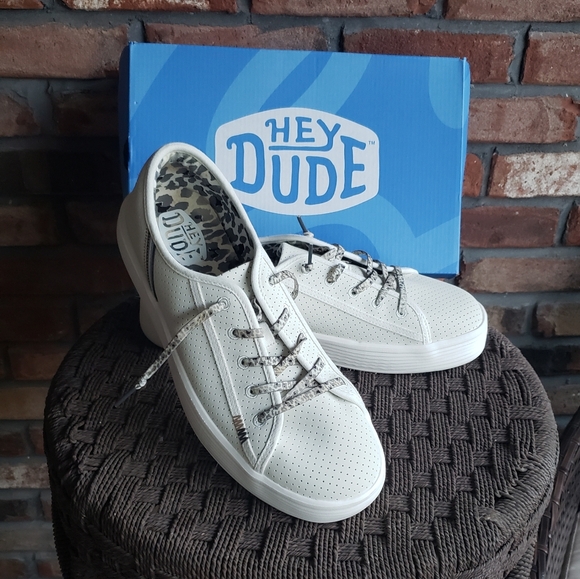 Hey Dude Light Gray Perforated Casual Shoes - Picture 1 of 5